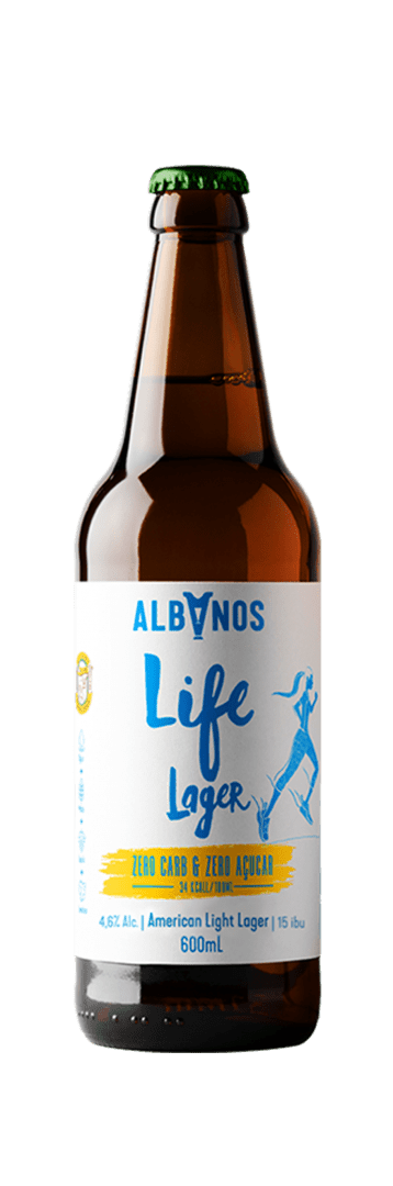 Albanos Life Lager - Zero Carb, Zero Açúcar - Cervejaria Albanos do Brasil